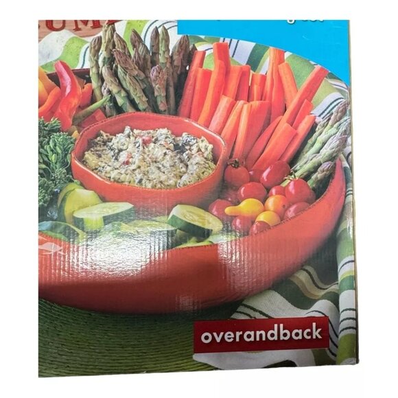 Overandback Cozumel Chip and Dip Serving Set Ceramic Party Tableware 2 pcs Set - Picture 3 of 4